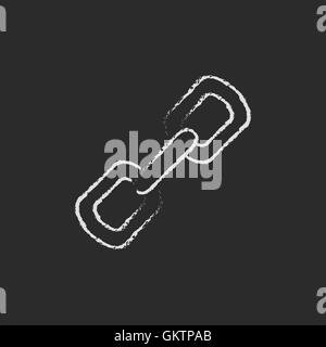 Metal chain link drawn in chalk Stock Vector