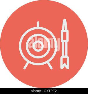 Target and arrow thin line icon Stock Vector