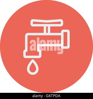 Faucet with water drop thin line icon Stock Vector