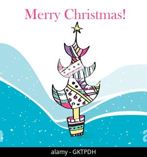 Illustration of a stylized Christmas tree. Stock Vector