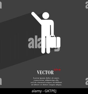 tourist icon symbol Flat modern web design with long shadow and space for your text. Vector Stock Vector