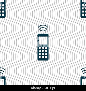 the remote control icon sign. Seamless pattern with geometric texture. Vector Stock Vector
