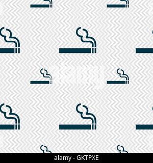 cigarette smoke icon sign. Seamless pattern with geometric texture. Vector Stock Vector