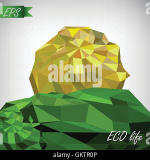 Conceptual polygonal tree. Abstract vector Illustration Stock Vector