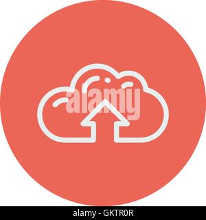 Cloud upload thin line icon Stock Vector