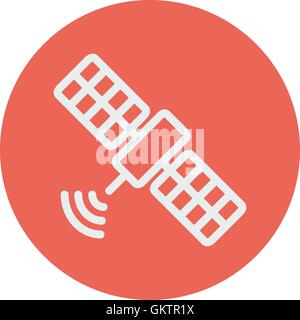 Satellite thin line icon Stock Vector