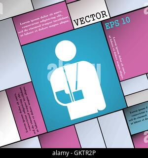 broken arm, disability icon sign. Modern flat style for your design. Vector Stock Vector