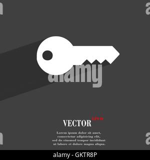 key icon symbol Flat modern web design with long shadow and space for your text. Vector Stock Vector