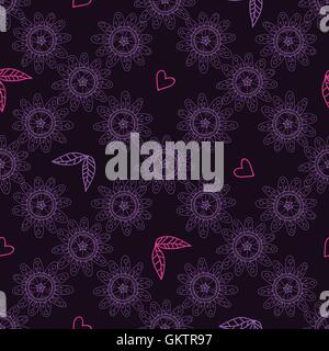 seamless flowers vector pattern from abstract flowers. Stock Vector