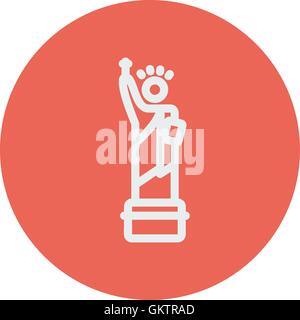 Statue of liberty thin line icon Stock Vector