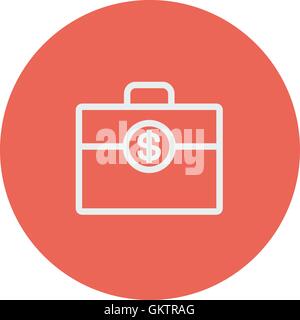 Money suitcase thin line icon Stock Vector