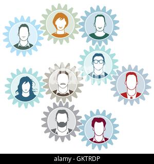 business gear cooperation team work concept vector illustration Stock ...