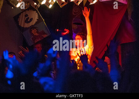 Singer, singwriter, rapper, producer and actor, Example, Elliot John Gleave, performing at Oceana, a club in Brighton. Stock Photo