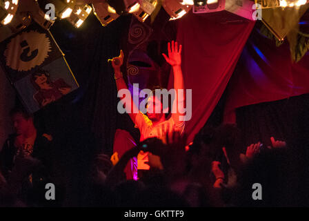 Singer, singwriter, rapper, producer and actor, Example, Elliot John Gleave, performing at Oceana, a club in Brighton. Stock Photo