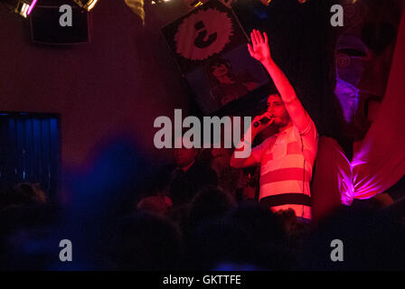 Singer, singwriter, rapper, producer and actor, Example, Elliot John Gleave, performing at Oceana, a club in Brighton. Stock Photo