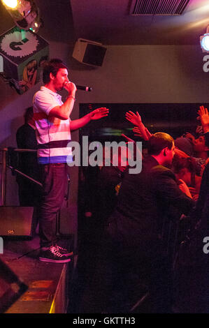 Singer, singwriter, rapper, producer and actor, Example, Elliot John Gleave, performing at Oceana, a club in Brighton. Stock Photo