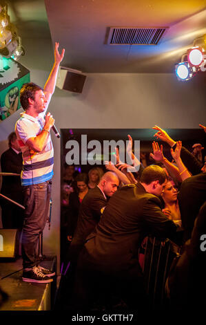 Singer, singwriter, rapper, producer and actor, Example, Elliot John Gleave, performing at Oceana, a club in Brighton. Stock Photo