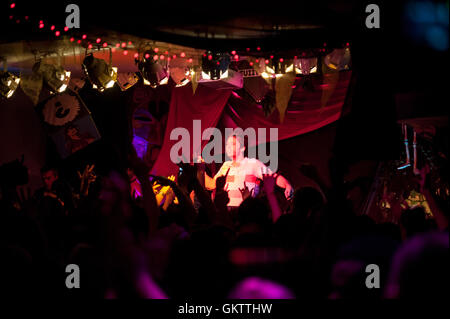 Singer, singwriter, rapper, producer and actor, Example, Elliot John Gleave, performing at Oceana, a club in Brighton. Stock Photo