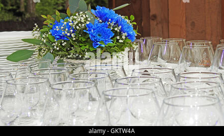 Beautiful blue wedding flowers. Stock Photo