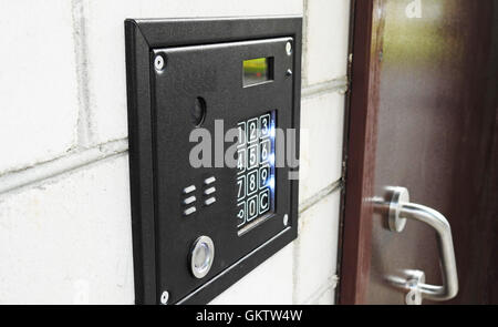 Door with security code. Stock Photo