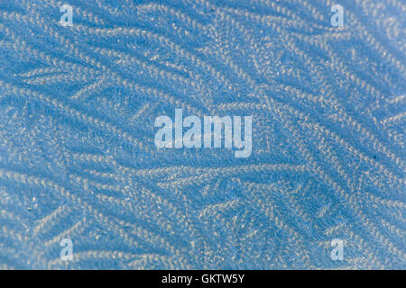 Frost on Window Pane; Winter; UK Stock Photo