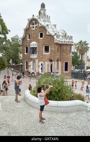 Tourists at the Gaudi Park Valencia Stock Photo