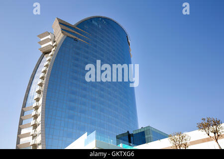 W Hotel in Barcelona on the seafront. Popularly known as the Hotel Vela, (Sail Hotel). Stock Photo