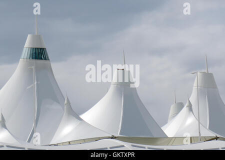 Close up view of the tents of Denver International Airport also called DIA in Colorado Stock Photo