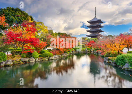 Kyoto, Japan at Toji Pagoda in Autumn. Stock Photo