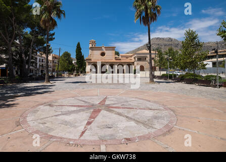 Town Square at Puerto Pollensa, Mallorca / Majorca Balearic Islands Spain Stock Photo