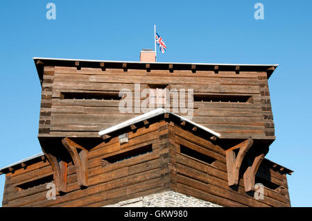 Historic Petit Sault Blockhouse - Edmundston - New Brunswick Stock Photo