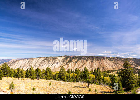 Beautiful landscape near Mammoth Hot Springs in Yellowstone National Park Stock Photo