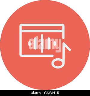 Radio retro thin line icon Stock Vector
