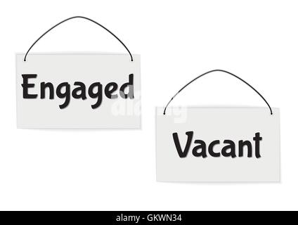 engaged and vacant signs Stock Vector