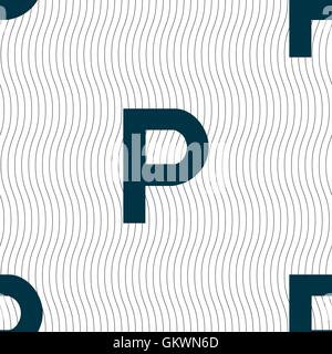parking icon sign. Seamless pattern with geometric texture. Vector Stock Vector