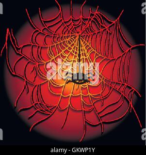 Background with spiders and web Stock Vector