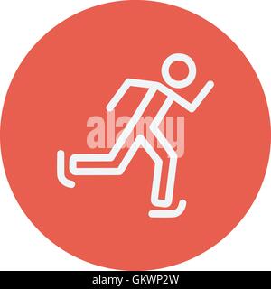 Skating man thin line icon Stock Vector