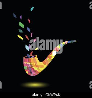 Cartoon vector illustration with tobacco pipe Stock Vector