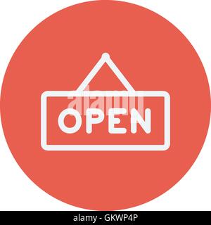 Open sign thin line icon Stock Vector