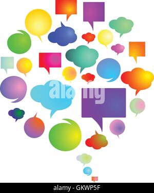 Set speech and thought bubbles Stock Vector
