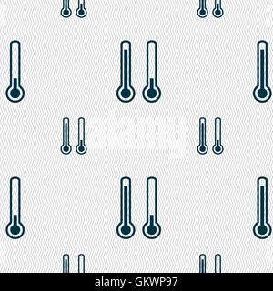 thermometer temperature icon sign. Seamless pattern with geometric texture. Vector Stock Vector