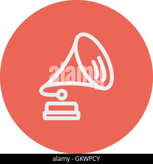 Gramophone thin line icon Stock Vector
