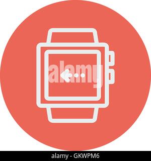 Smart watch thin line icon Stock Vector
