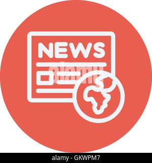 Global news thin line icon Stock Vector