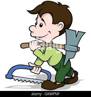 Walking Carpenter Stock Vector