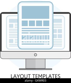 Isolated Flat Design Layout Templates Icon Stock Vector