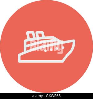 Cruise ship thin line icon Stock Vector
