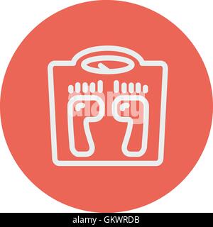 Weighing scale thin line icon Stock Vector