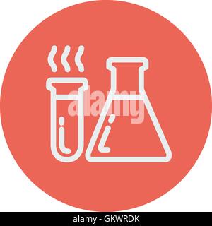 Test tube and beaker thin line icon Stock Vector