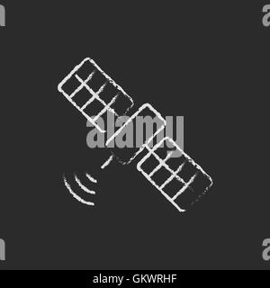 Satellite drawn in chalk Stock Vector